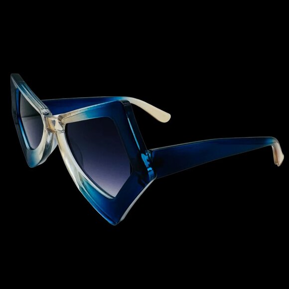 7029 | Blue/Tan Cateye Sunglasses - Picture 2 of 5